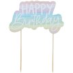 ECO RAINBOW 'HAPPY BIRTHDAY' PAPER CAKE TOPPER