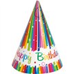 8PK RAINBOW RIBBON BIRTHDAY PARTY HATS