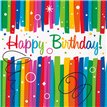 16PK RAINBOW RIBBON BIRTHDAY LUNCHEON NAPKINS