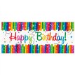 60x27cm RAINBOW RIBBON BIRTHDAY WALL BANNER