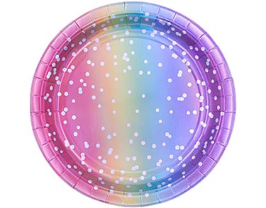 8PK 23cm RAINBOW OMBRE PLATES