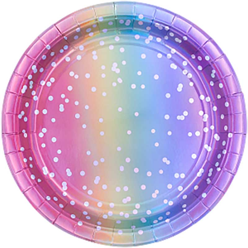 8PK 23cm RAINBOW OMBRE PLATES
