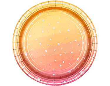 8PK 23cm ROSE GOLD OMBRE PLATES