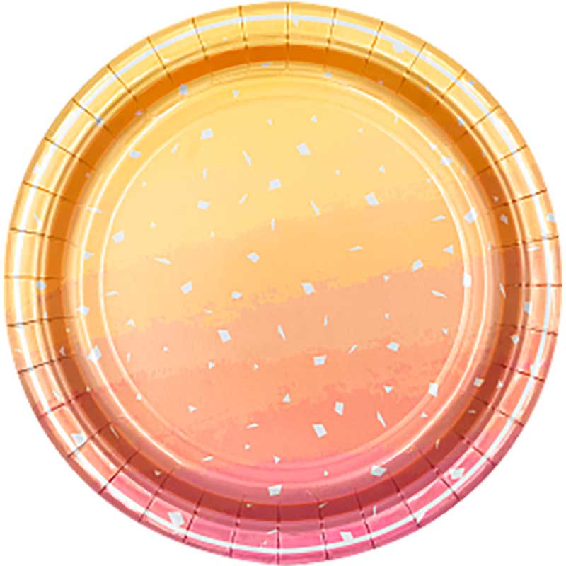 8PK 23cm ROSE GOLD OMBRE PLATES