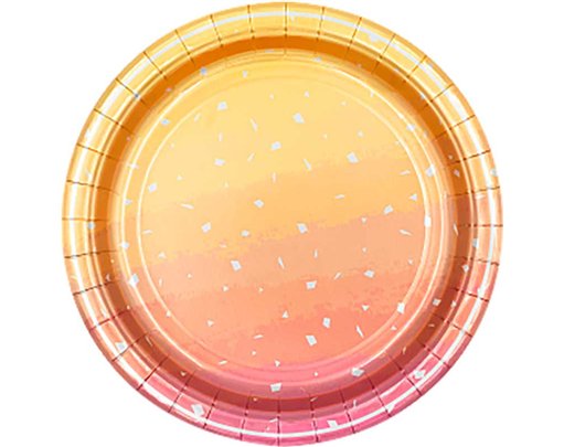 8PK 23cm ROSE GOLD OMBRE PLATES