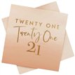 16PK GOLD FOILED 'TWENTY ONE' PAPER NAPKINS