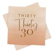 16PK GOLD FOILED 'THIRTY' PAPER NAPKINS
