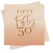 16PK GOLD FOILED 'FIFTY' PAPER NAPKINS