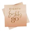 16PK GOLD FOILED 'EIGHTY' PAPER NAPKINS