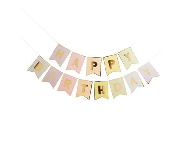 3m PASTEL 'HAPPY BIRTHDAY' FLAG CARD BANNER