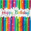 16PK RAINBOW RIBBON BIRTHDAY NAPKINS