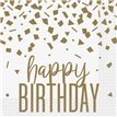 16PK CONFETTI GOLD BIRTHDAY NAPKINS
