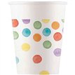 8PK 200ml MULTICOLORWATER DOTS PAPER CUPS