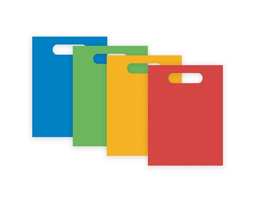4PK REUSABLE PRODUCTS MULTICOLOR PAPER PARTY BAGS