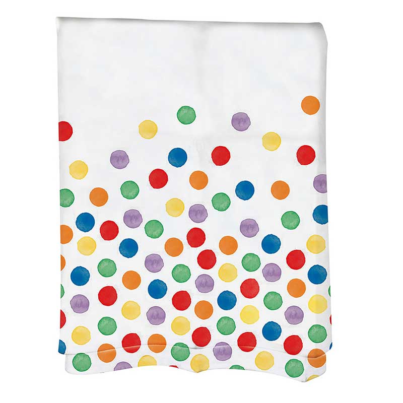 MULTICOLORED WATERDOTS REUSABLE TABLECOVER