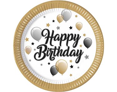 8PK 23cm MILESTONE HAPPY BIRTHDAY PAPER PLATES