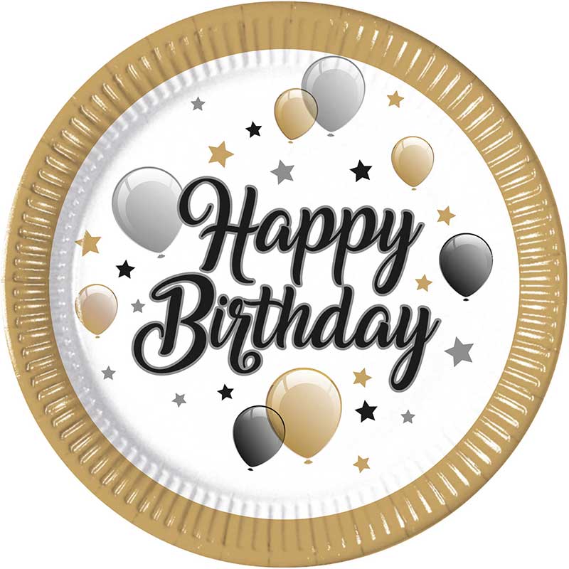 8PK 23cm MILESTONE HAPPY BIRTHDAY PAPER PLATES