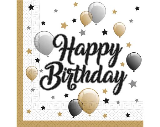 20PK MILESTONE HAPPY BIRTHDAY NAPKINS