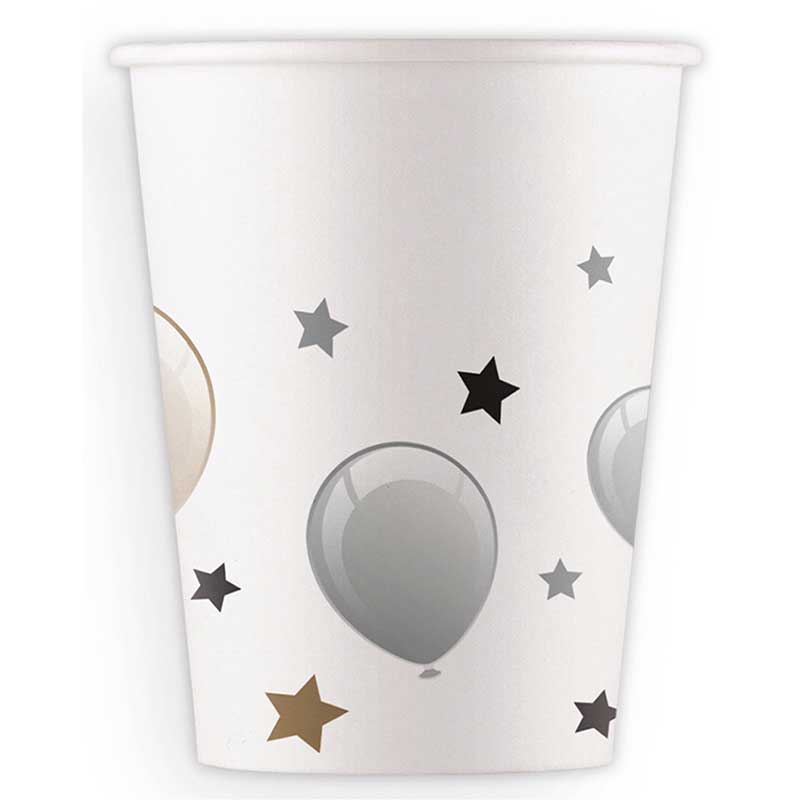 8PK 200ml MILESTONE HAPPY BIRTHDAY PAPER CUPS