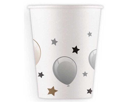 8PK 200ml MILESTONE HAPPY BIRTHDAY PAPER CUPS