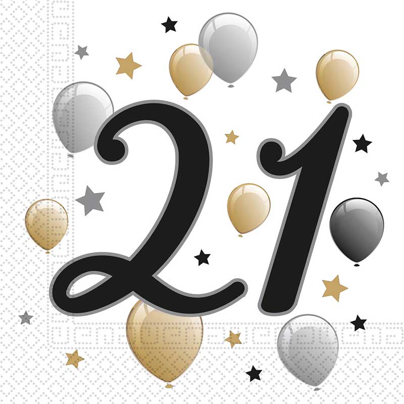 20PK MILESTONE "21" NAPKINS