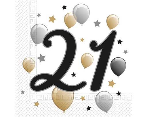 20PK MILESTONE "21" NAPKINS