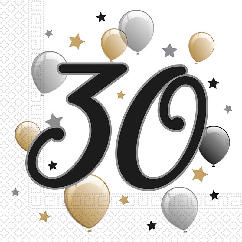 20PK MILESTONE "30" NAPKINS