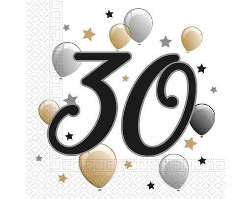 20PK MILESTONE "30" NAPKINS