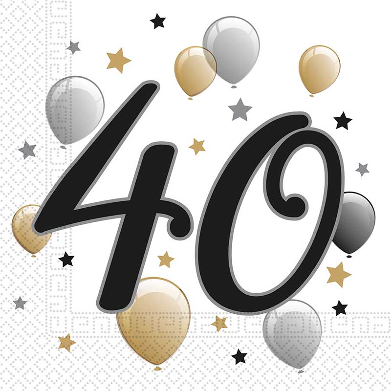 20PK MILESTONE "40" NAPKINS