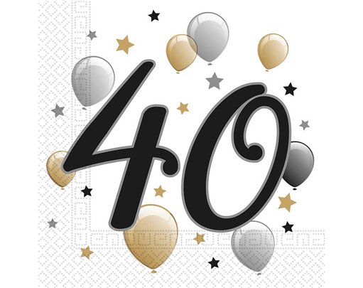 20PK MILESTONE "40" NAPKINS