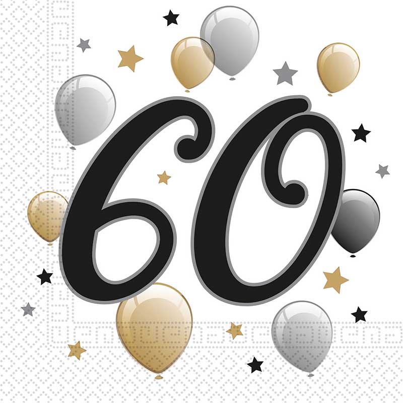 20PK MILESTONE "60" NAPKINS