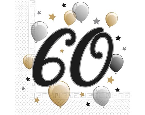 20PK MILESTONE "60" NAPKINS