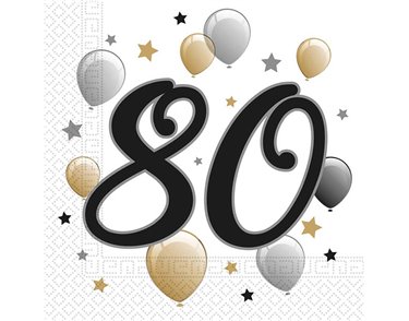 20PK MILESTONE "80" NAPKINS