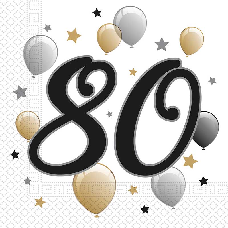 20PK MILESTONE "80" NAPKINS
