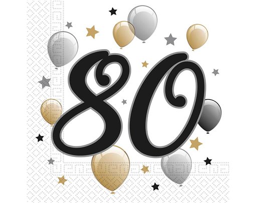 20PK MILESTONE "80" NAPKINS