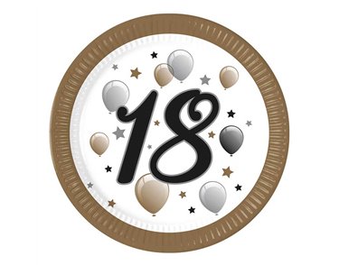 8PK 23cm MILESTONE"18"  PAPER PLATES