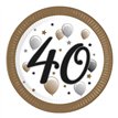 8PK 23cm MILESTONE "40" PAPER PLATES