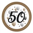 8PK 23cm MILESTONE "50" PAPER PLATES