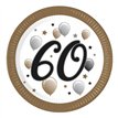 8PK 23cm MILESTONE "60" PAPER PLATES