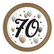 8PK 23cm MILESTONE "70" PAPER PLATES