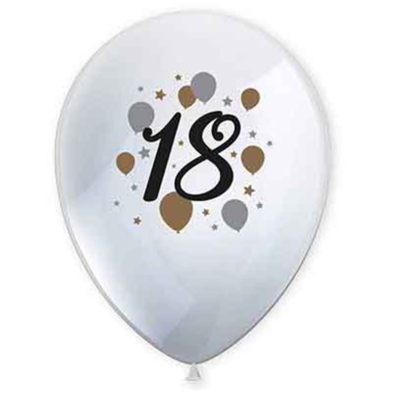 6PK MILESTONE "18"  BALLOONS