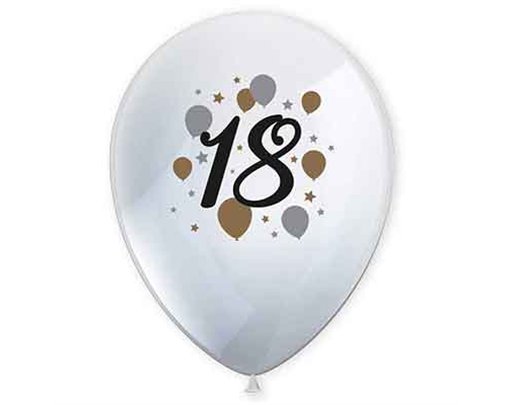 6PK MILESTONE "18"  BALLOONS