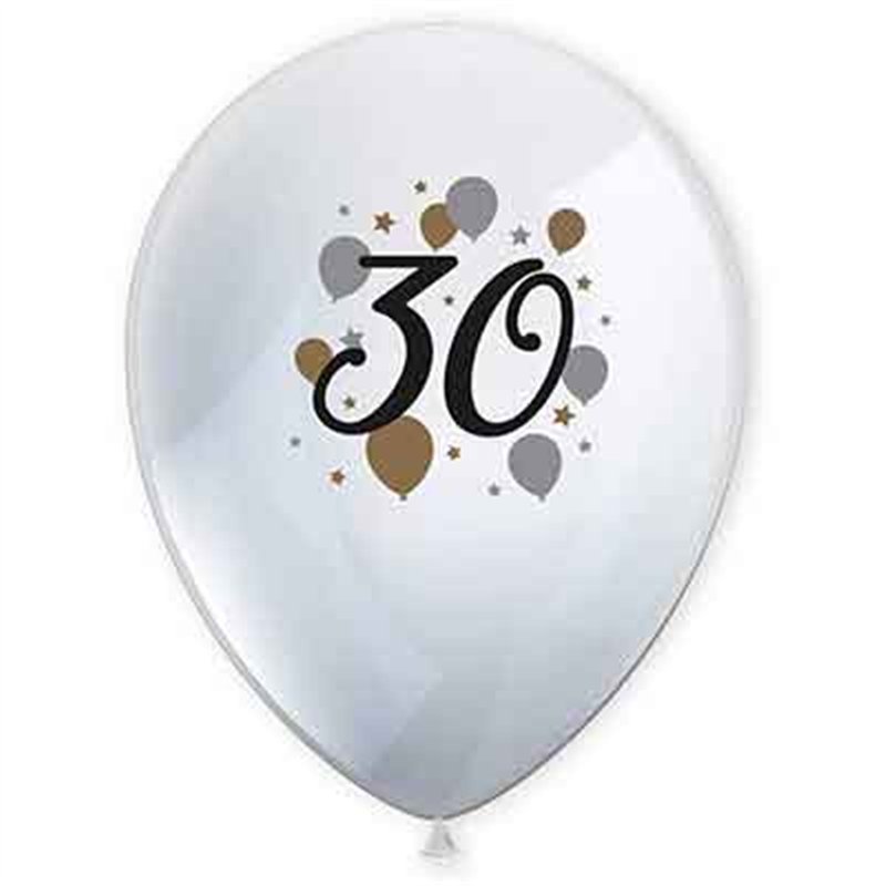 6PK MILESTONE "30" BALLOONS