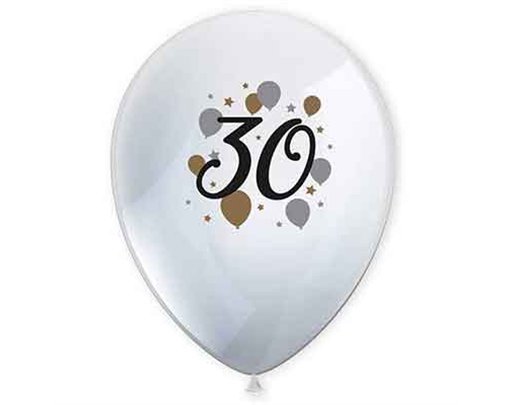 6PK MILESTONE "30" BALLOONS