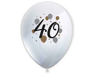 6PK MILESTONE "40" BALLOONS