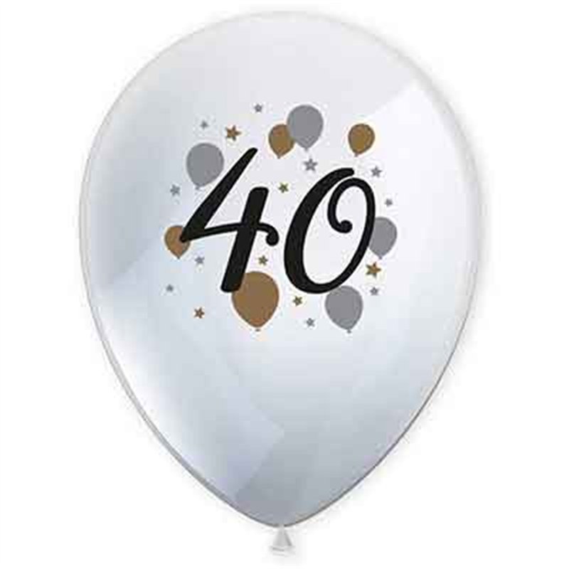 6PK MILESTONE "40" BALLOONS