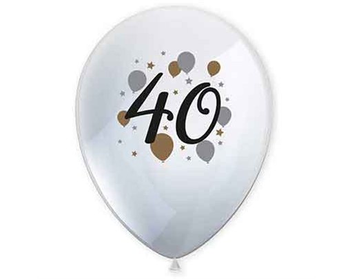 6PK MILESTONE "40" BALLOONS