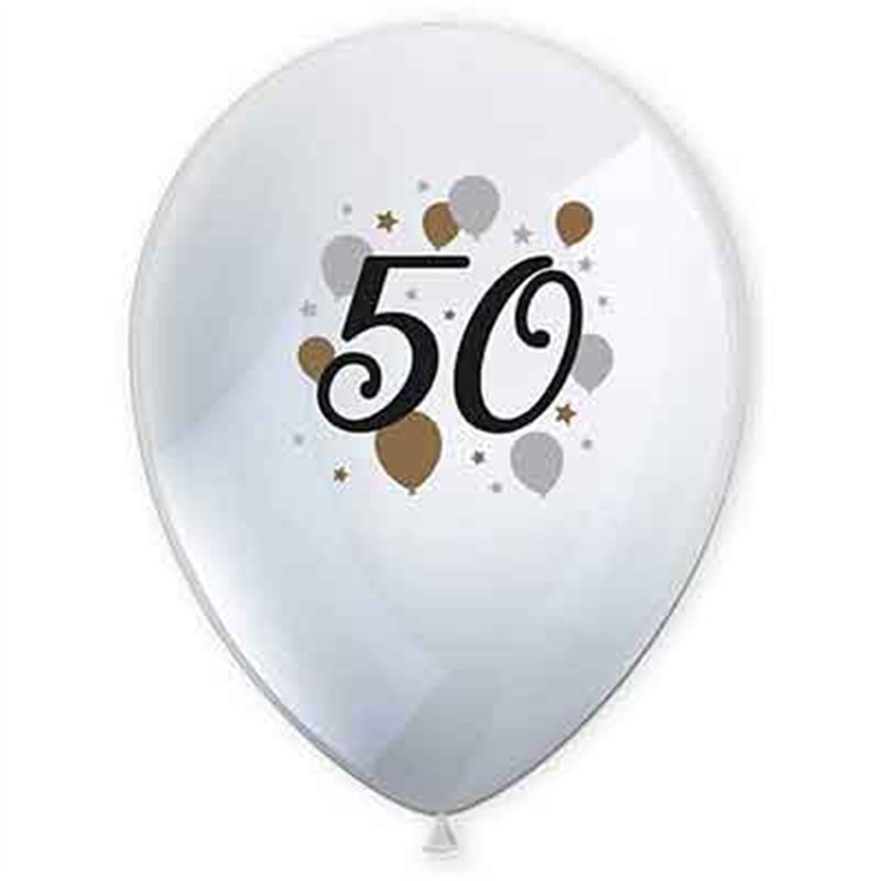 6PK MILESTONE "50" BALLOONS