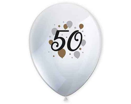 6PK MILESTONE "50" BALLOONS