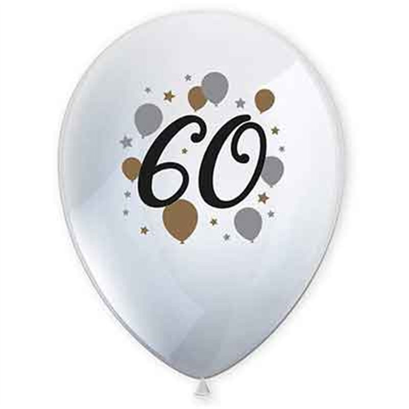 6PK MILESTONE "60" BALLOONS